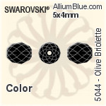 施华洛世奇 Olive Briolette 串珠 (5044) 5x4mm - 白色（半涂层）
