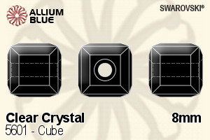 施华洛世奇 Cube 串珠 (5601) 8mm - 透明白色