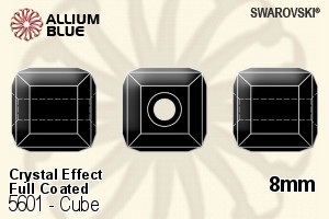 スワロフスキー Cube ビーズ (5601) 8mm - クリスタル エフェクト (Full Coated) - ウインドウを閉じる