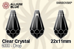 Swarovski Drop Pendant (6000) 22x11mm - Clear Crystal