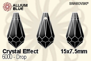 Swarovski Drop Pendant (6000) 15x7.5mm - Crystal Effect - Haga Click en la Imagen para Cerrar