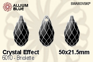 Swarovski Briolette Pendant (6010) 50x21.5mm - Crystal Effect