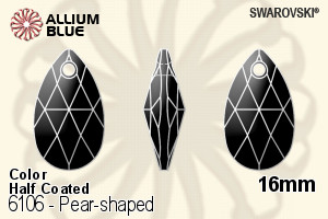 Swarovski Pear-shaped Pendant (6106) 16mm - Color (Half Coated) - Click Image to Close