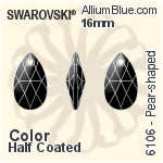 スワロフスキー Pear-shaped ペンダント (6106) 16mm - カラー（ハーフ　コーティング）
