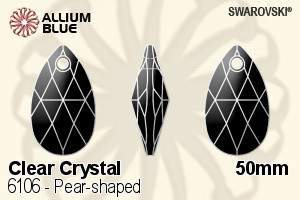 スワロフスキー Pear-shaped ペンダント (6106) 50mm - クリスタル - ウインドウを閉じる