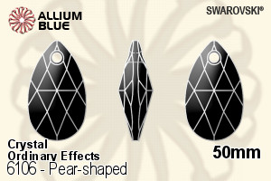 Swarovski Pear-shaped Pendant (6106) 50mm - Crystal (Ordinary Effects)
