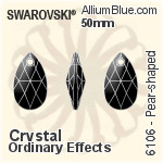 Swarovski Pear-shaped Pendant (6106) 50mm - Crystal (Ordinary Effects)
