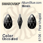 スワロフスキー Pear-shaped ペンダント (6106) 38mm - カラー（コーティングなし）