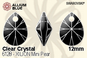 Swarovski XILION Mini Pear Pendant (6128) 12mm - Clear Crystal - Click Image to Close