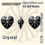 スワロフスキー XILION Heart ペンダント (6228) 18x17.5mm - クリスタル エフェクト