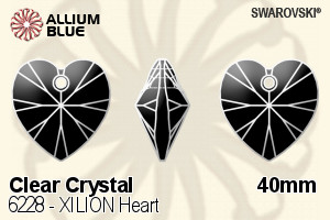 スワロフスキー XILION Heart ペンダント (6228) 40mm - クリスタル - ウインドウを閉じる