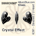 スワロフスキー Devoted 2 U Heart ペンダント (6261) 17mm - クリスタル エフェクト