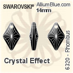 スワロフスキー Diamond Shape ラインストーン (2773) 9.9x5.9mm - クリスタル エフェクト 裏面プラチナフォイル