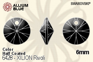 スワロフスキー XILION リボリ ペンダント (6428) 6mm - カラー（ハーフ　コーティング） - ウインドウを閉じる