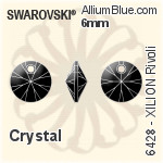 Swarovski Round Button (3015) 10mm - Clear Crystal With Platinum Foiling