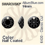 スワロフスキー Classic カット ペンダント (6430) 14mm - カラー（ハーフ　コーティング）