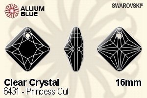Swarovski Princess Cut Pendant (6431) 16mm - Clear Crystal - Click Image to Close
