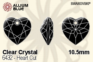 Swarovski Heart Cut Pendant (6432) 10.5mm - Clear Crystal - Click Image to Close