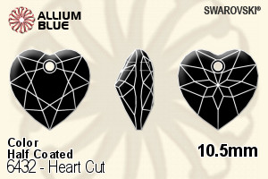 Swarovski Heart Cut Pendant (6432) 10.5mm - Color (Half Coated)