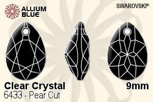 Swarovski Pear Cut Pendant (6433) 9mm - Clear Crystal - Click Image to Close