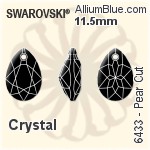 Swarovski Navette Sew-on Stone (3223) 12x6mm - Clear Crystal With Platinum Foiling