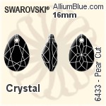 Swarovski Pear Cut Pendant (6433) 16mm - Clear Crystal
