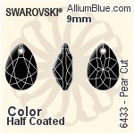 Swarovski Pear Cut Pendant (6433) 9mm - Color (Half Coated)