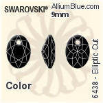 Swarovski Elliptic Cut Pendant (6438) 9mm - Crystal Effect