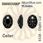 Swarovski Elliptic Cut Pendant (6438) 16mm - Clear Crystal