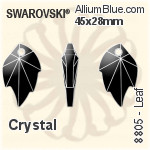 施華洛世奇 STRASS 樹葉 (8805) 45x28mm - 透明白色
