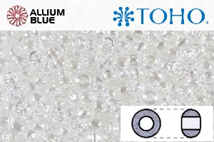 TOHO Round Seed Beads (RR15-101) 15/0 Round Small - Transparent-Lustered Crystal - Click Image to Close