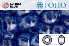 TOHO ラウンド Seed ビーズ (RR6-1057) 6/0 ラウンド Large - Inside-カラー Lt Sapphire/Opaque Dk Blue-Lined