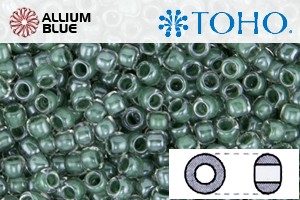 TOHO Round Seed Beads (RR3-1070) 3/0 Round Extra Large - Subtle Hunter Green Lined Crystal Luster - 關閉視窗 >> 可點擊圖片