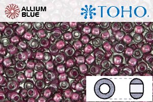 TOHO Round Seed Beads (RR8-1075) 8/0 Round Medium - Inside-Color Crystal/Berry Wine-Lined - 關閉視窗 >> 可點擊圖片