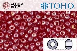 TOHO Round Seed Beads (RR15-109B) 15/0 Round Small - Siam Ruby Transparent Luster - 關閉視窗 >> 可點擊圖片
