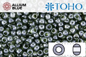TOHO Round Seed Beads (RR3-119) 3/0 Round Extra Large - Transparent-Lustered Olivine