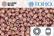 TOHO ラウンド Seed ビーズ (RR6-1201) 6/0 ラウンド Large - Marbled Opaque Beige/Pink