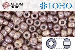 TOHO Round Seed Beads (RR6-1203) 6/0 Round Large - Marbled Opaque Pink/Amethyst - 關閉視窗 >> 可點擊圖片