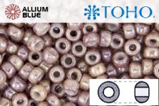 TOHO ラウンド Seed ビーズ (RR6-1203) 6/0 ラウンド Large - Marbled Opaque Pink/Amethyst