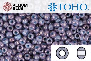 TOHO Round Seed Beads (RR8-1204) 8/0 Round Medium - Marbled Opaque Lt Blue/Amethyst - 關閉視窗 >> 可點擊圖片