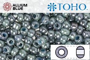 TOHO Round Seed Beads (RR6-1208) 6/0 Round Large - Marbled Opaque Turquoise/Luster - Transparent Blue - 关闭视窗 >> 可点击图片