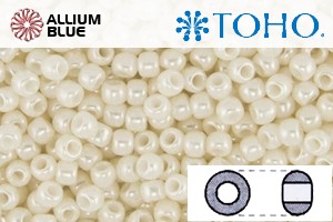 TOHO Round Seed Beads (RR8-123L) 8/0 Round Medium - Off-White Cream Opaque Luster - 關閉視窗 >> 可點擊圖片