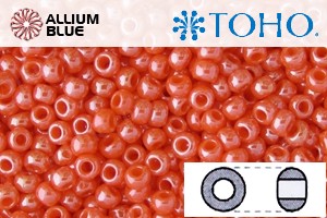 TOHO Round Seed Beads (RR15-129) 15/0 Round Small - Opaque-Lustered Pumpkin - 關閉視窗 >> 可點擊圖片