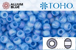 TOHO Round Seed Beads (RR11-163BF) 11/0 Round - Transparent-Rainbow Frosted Dk Aquamarine