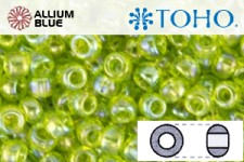 TOHO Round Seed Beads (RR11-164) 11/0 Round - Transparent-Rainbow Lime Green