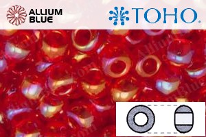 TOHO Round Seed Beads (RR3-165B) 3/0 Round Extra Large - Transparent-Rainbow Siam Ruby - 關閉視窗 >> 可點擊圖片