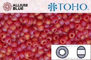 TOHO Round Seed Beads (RR3-165BF) 3/0 Round Extra Large - Transparent-Rainbow Frosted Siam Ruby - 關閉視窗 >> 可點擊圖片