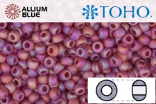 TOHO Round Seed Beads (RR8-165CF) 8/0 Round Medium - Transparent-Rainbow Frosted Ruby