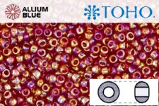 TOHO Round Seed Beads (RR15-165C) 15/0 Round Small - Transparent-Rainbow Ruby