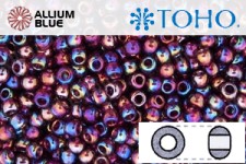 TOHO ラウンド Seed ビーズ (RR8-166C) 8/0 ラウンド Medium - Transparent Rainbow Amethyst